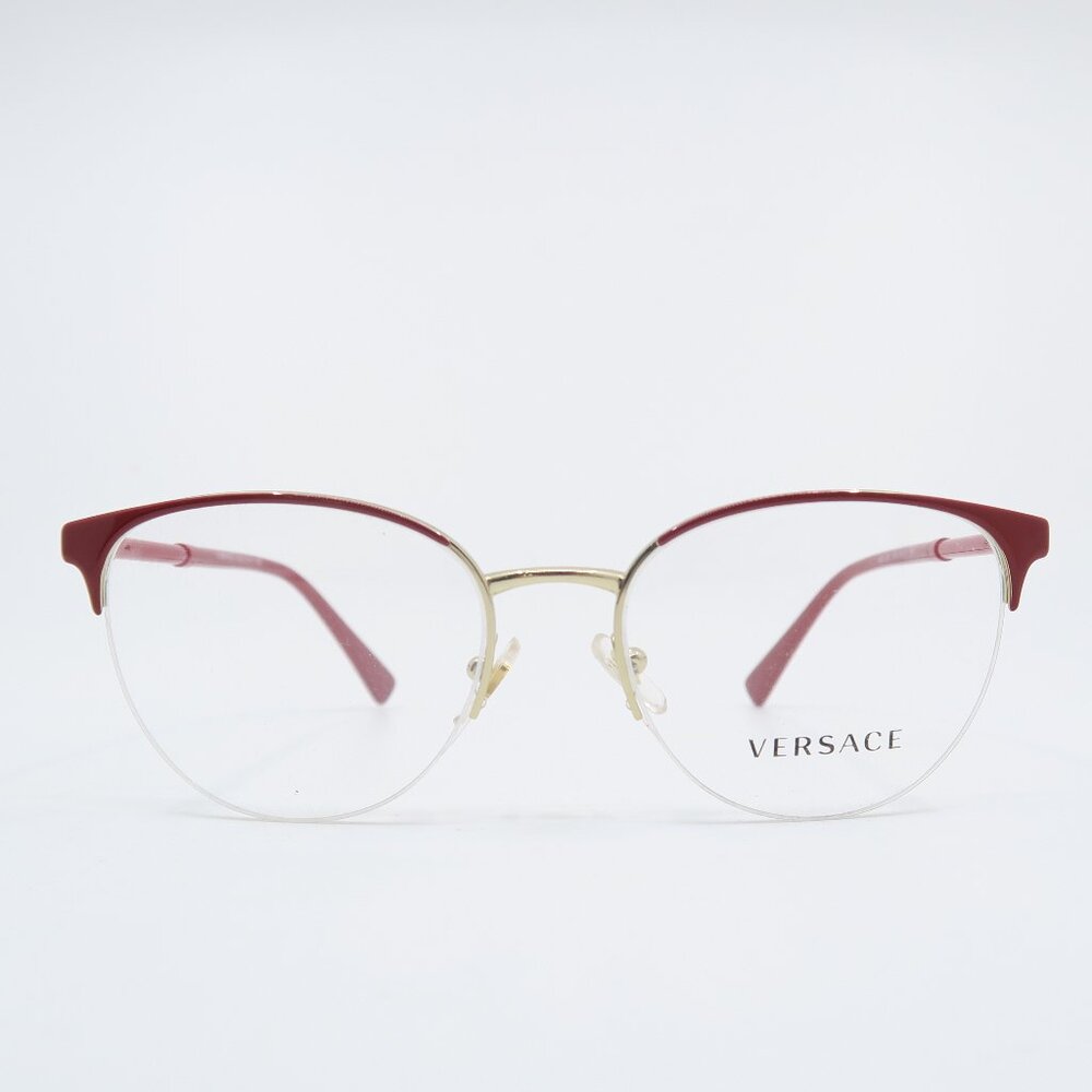 Versace MOD. 1247 1408 52mm Red and Gold Semi Rimless, New Women's Eyeglasses. - Picture 3 of 8